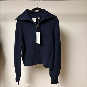 Varley Maura half zip knit navy